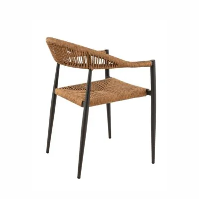 Stuhl AMSTERDAM in Paille mit Aluminiumgestell in Anthrazit und PE-Rattan für Innen und Außen