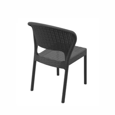 Stuhl DAYTONA in Dark Grey im Rattan Look für Innen und Außen