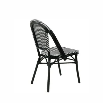 Stuhl DROUOT in Light Grey mit Aluminiumgestell in Schwarz für Innen und Außen