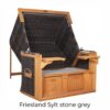 Strandkorb deVries Friesland Sylt Rohgestell aus Teakholz mit PE-Geflecht in stone grey