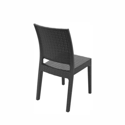 Stuhl JAMAICA in Dunkelgrau im Rattan Look für Innen und Außen