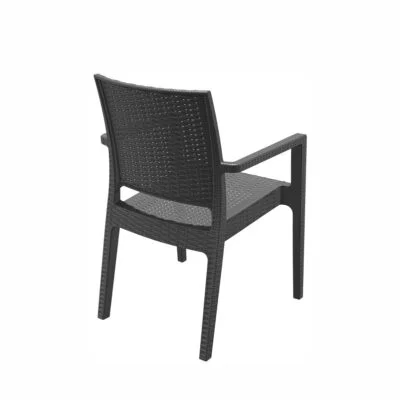 Stuhl JAMAICA F in Dunkelgrau im Rattan Look für Innen und Außen