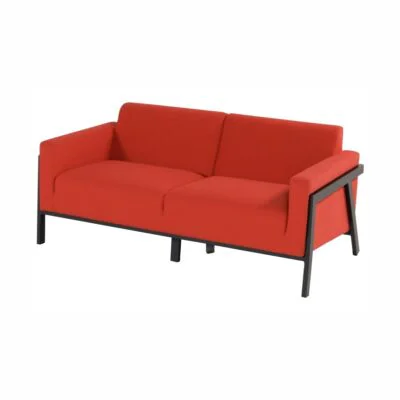 Hartman Lounge Set Frank mit Sunbrella Stoff in Rot und schwarzem Aluminiumgestell, wetterfest