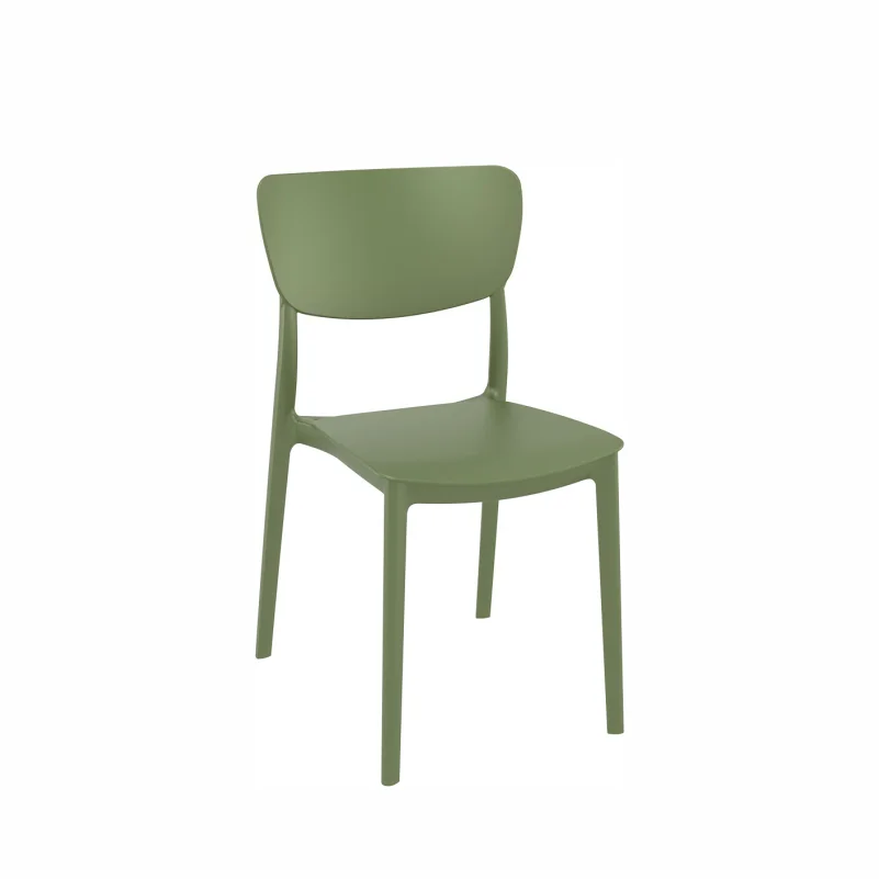 Stuhl MONNA in Olive aus UV-beständigem Polypropylen für Innen und Außen