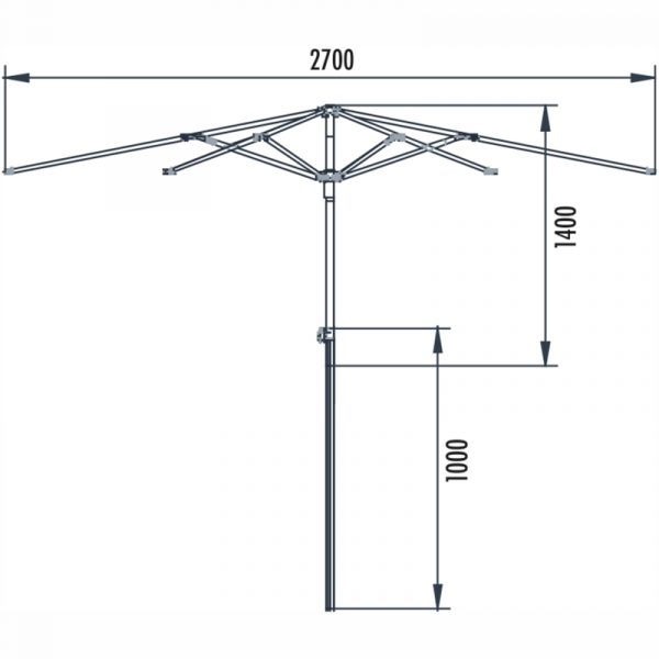 P2 Ø 270 cm Mittelstockschirm – Bild 4