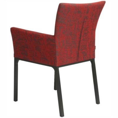 Dining-Sessel ARTUS von STERN in Anthrazit mit Outdoorstoff rot/schiefergrau für außen