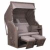 Strandkorb deVries® PURE Comfort XL - PE griseum - Pinienholz - Design 466