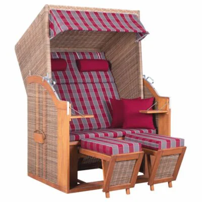 Strandkorb deVries PURE Standard aus Pinienholz mit PE-Geflecht griseum Design 472  