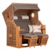 Strandkorb deVries PURE Wave XL aus Teakholz mit PE-Geflecht griseum Design 474