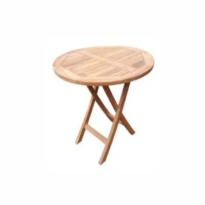 Klapptisch deVries Woodie aus Teakholz – Ø 70 cm für den Außenbereich