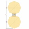 Maßskizze Sonnenschirm Prostor P6 DUO RND – 2× Ø 420 cm