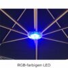 Farbige LED-Beleuchtung im Sonnenschirm