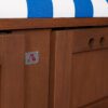 Strandkorb deVries Profi Ostsee Fehmarn aus Mahagoniholz mit PE-Geflecht weiß und Design 991