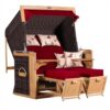 Strandkorb deVries PURE Friesland Sylt XL aus Teakholz mit PE-Geflecht stone grey Design 107