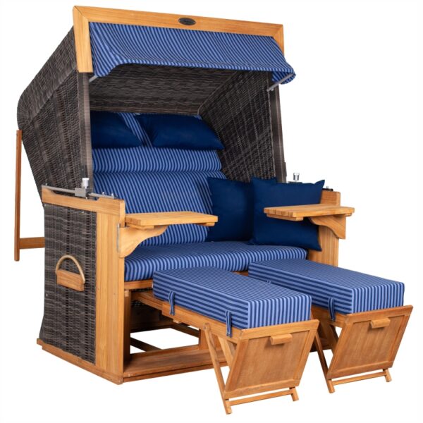 Strandkorb deVries PURE® Friesland Sylt XXL Teak – Bild 3