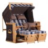 Strandkorb deVries PURE Friesland Sylt XL aus Teakholz mit PE-Geflecht stone grey Design 159