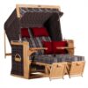 Strandkorb deVries PURE Friesland Sylt XL aus Teakholz mit PE-Geflecht stone grey Design 188