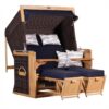 Strandkorb deVries PURE Friesland Sylt XL aus Teakholz mit PE-Geflecht stone grey Design 197