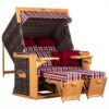 Strandkorb deVries PURE Friesland Sylt XL aus Teakholz mit PE-Geflecht stone grey Design 230