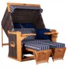 Strandkorb deVries PURE Friesland Sylt XL aus Teakholz mit PE-Geflecht stone grey Design 236