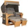 Strandkorb deVries PURE Friesland Sylt XL aus Teakholz mit PE-Geflecht stone grey Design 248