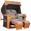 Strandkorb deVries PURE Friesland Sylt XL aus Teakholz mit PE-Geflecht stone grey Design 483