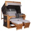 Strandkorb deVries PURE Friesland Sylt XL aus Teakholz mit PE-Geflecht stone grey Design 507