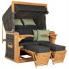Strandkorb deVries PURE Friesland Sylt XL aus Teakholz mit PE-Geflecht stone grey Design 850