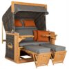 Strandkorb deVries PURE Friesland Sylt XL aus Teakholz mit PE-Geflecht stone grey Design 852