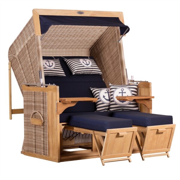 Strandkorb deVries PURE® Friesland Sylt XXL Teak – Bild 8