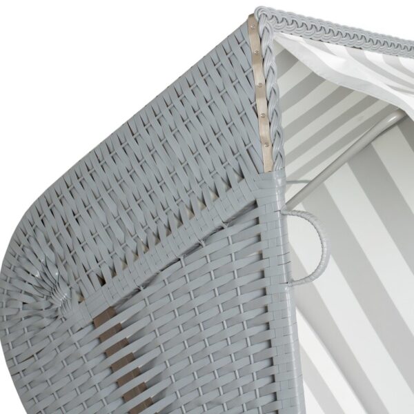 Strandkorb deVries® Profi Ostsee Poel - PVC grey - Mahagoniholz - Design 989