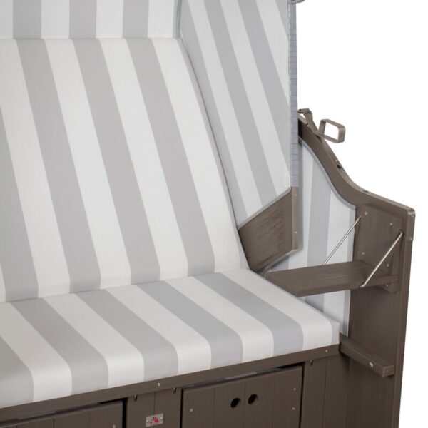 Strandkorb deVries® Profi Ostsee Poel - PVC grey - Mahagoniholz - Design 989