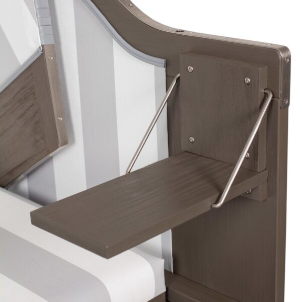 Strandkorb deVries® Profi Ostsee Poel - PVC grey - Mahagoniholz - Design 989