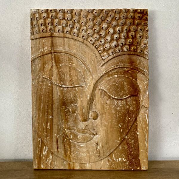 Buddha Wandrelief Teakholz