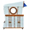 Strandkorb deVries PURE Gosch Lounge XXL aus Mahagoniholz mit PVC-Geflecht snow white und Design 991
