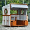 Strandkorb deVries PURE Gosch Lounge XXL aus Mahagoniholz mit PVC-Geflecht snow white und Design 989