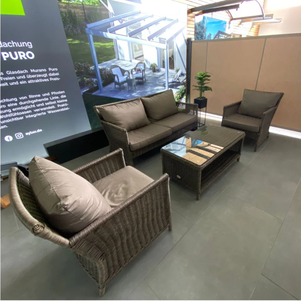 Loungeset BALI Bronze 4-teilig mit Kissen Braun