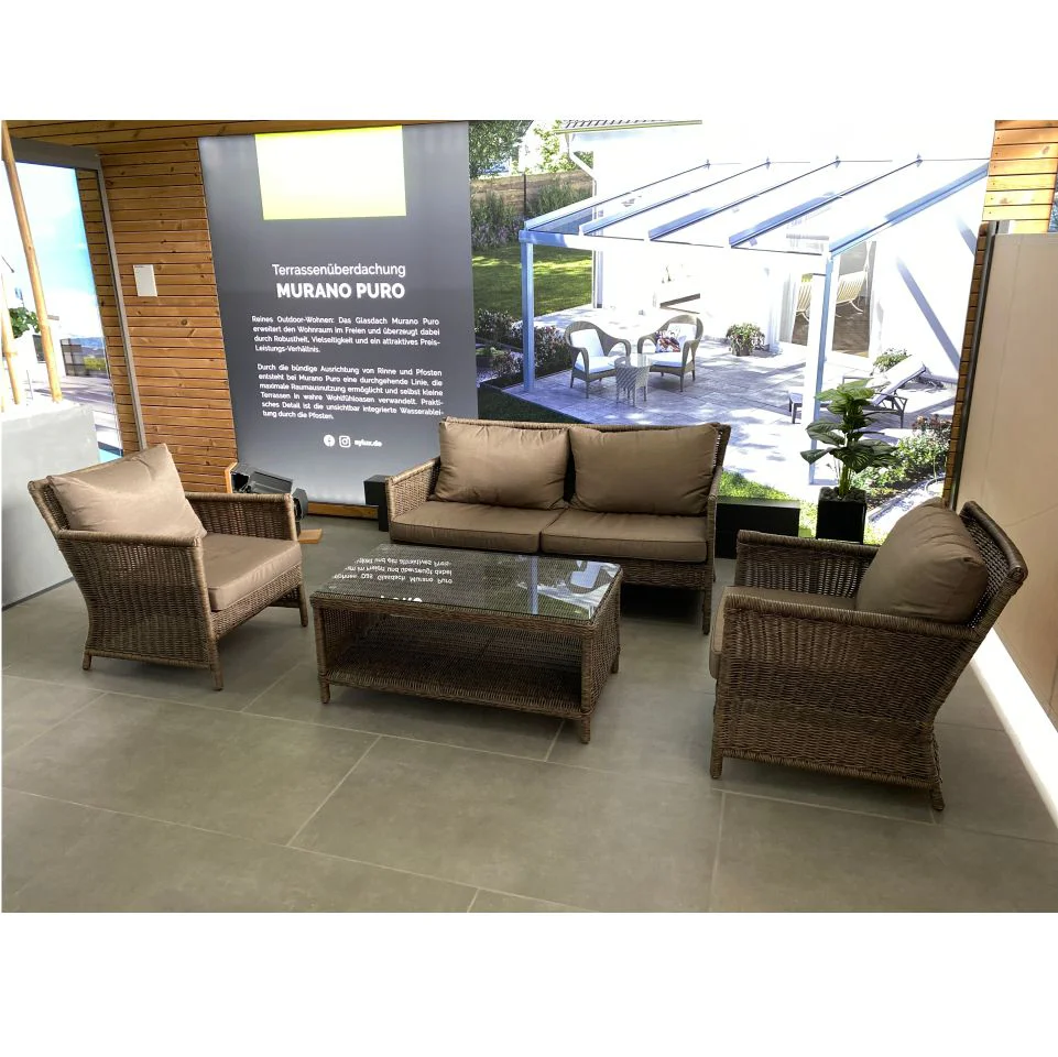 Loungeset BALI Bronze 4-teilig mit Kissen Braun