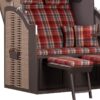 Strandkorb deVries Twin View aus Hartholz mit PE-Geflecht nature grey und Design 429