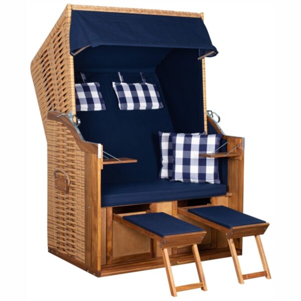 Strandkorb deVries® Trend 10 - PE nature - Akazienholz - Design 744