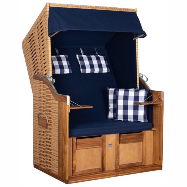 Strandkorb deVries® Trend 10 - PE nature - Akazienholz - Design 744