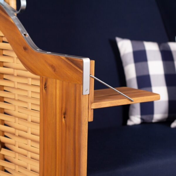 Strandkorb deVries® Trend 10 - PE nature - Akazienholz - Design 744