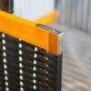 Hundestrandkorb deVries aus Wacholderholz mit PE-Geflecht anthrazit und Design 028