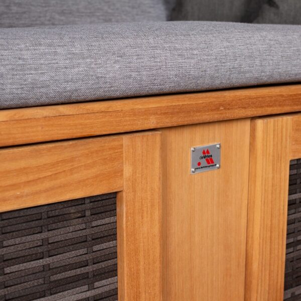 Strandkorb deVries® Classic XL SUN - PE stone grey - Teakholz - Design 466