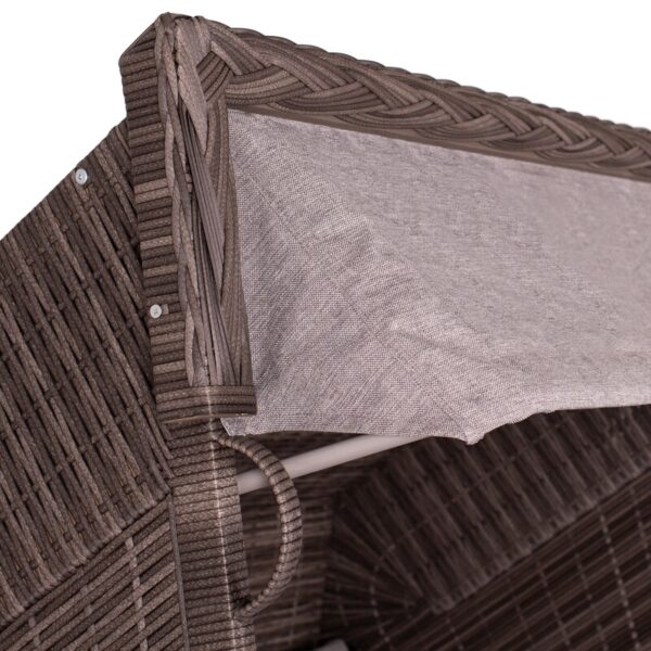 Strandkorb deVries® Classic XL SUN - PE stone grey - Teakholz - Design 466