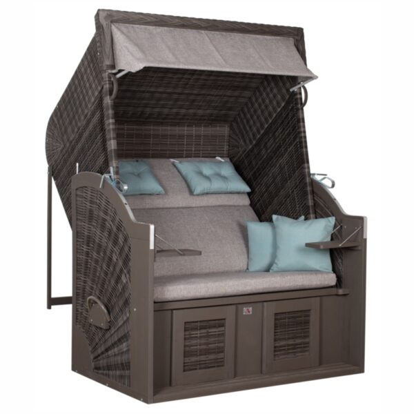 Strandkorb deVries® Classic XL SUN - PE stone grey - Pinienholz - Design 488