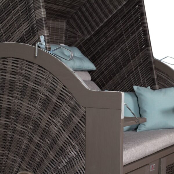 Strandkorb deVries® Classic XL SUN - PE stone grey - Pinienholz - Design 488