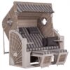 Strandkorb deVries® Cliff XXL - PE white kubu - Pinienholz - Design 481
