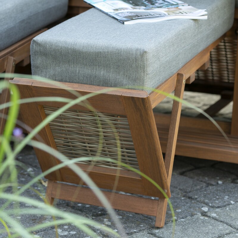 Strandkorb deVries PURE Comfort XL aus Pinienholz mit PE-Geflecht griseum und Design 490