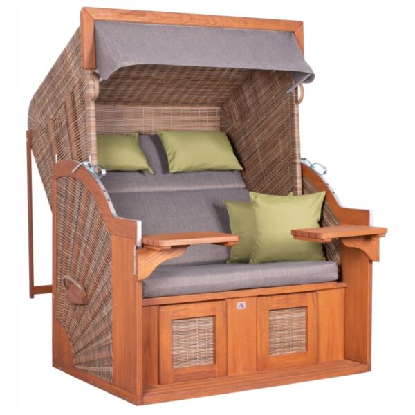 Strandkorb deVries® PURE Comfort XL - PE griseum - Pinienholz - Design 490
